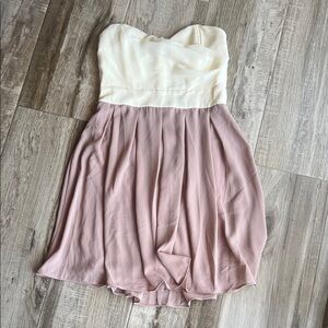 TFNC Cream and Pink Strapless Dress